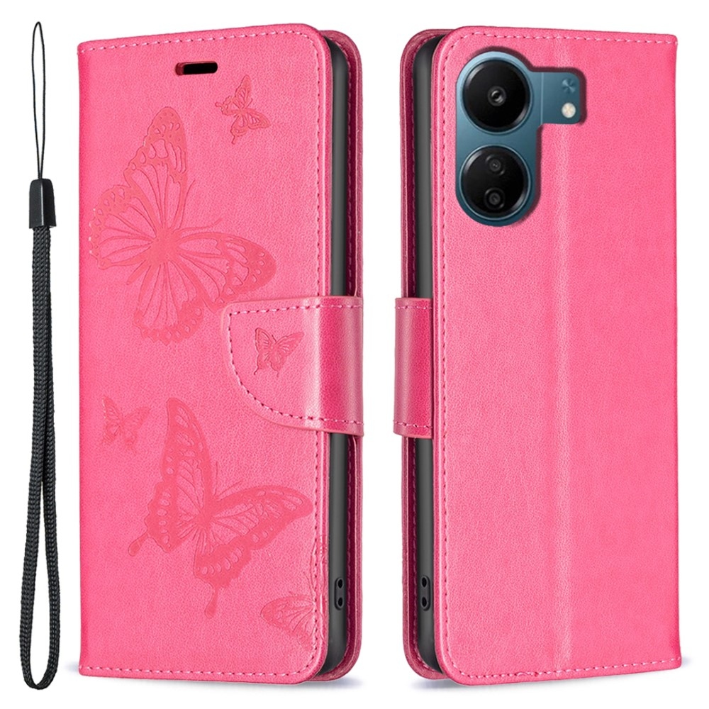 Butterfly knížkové pouzdro na Xiaomi Poco C65/Redmi 13C 4G/5G - rose