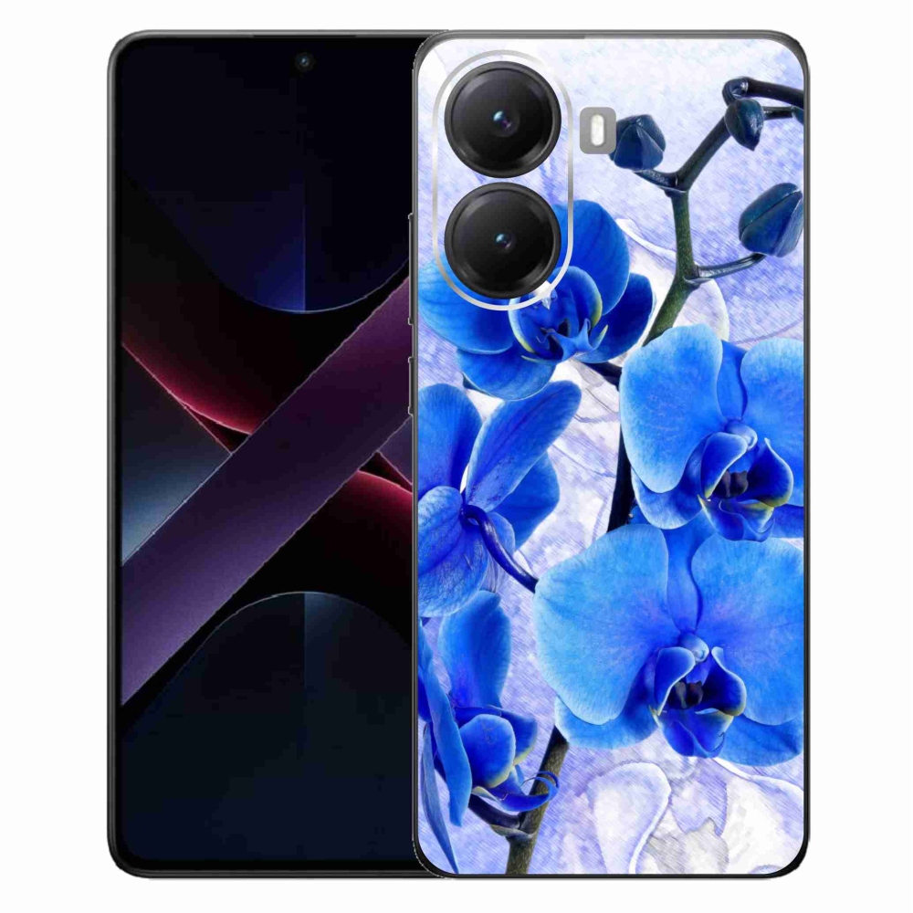 Gelový kryt mmCase na Xiaomi Poco X7 Pro 5G - modré květy