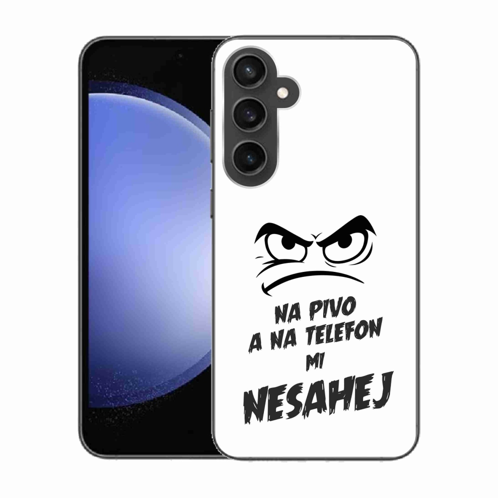 Gelový kryt mmCase na Samsung Galaxy S23 FE - pivní motiv 2 bílé pozadí