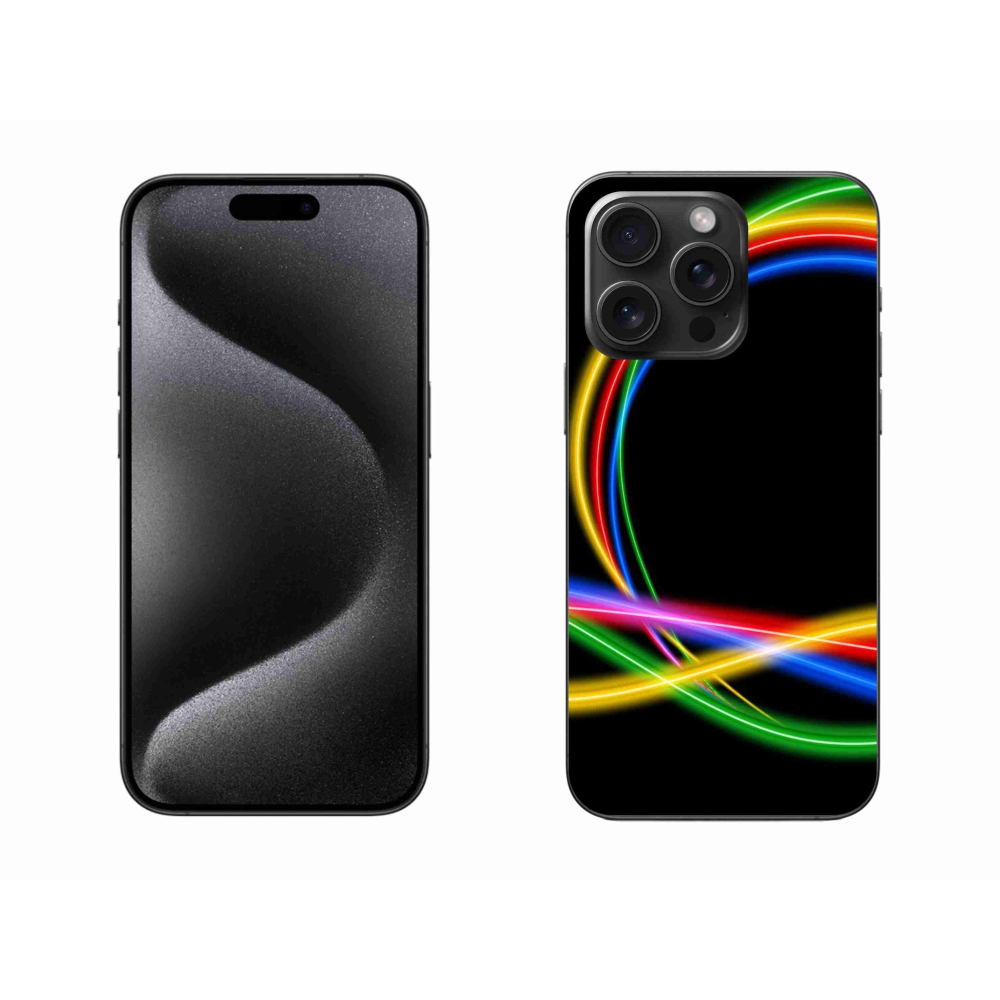 Gelový obal mmCase na iPhone 15 Pro Max - neonové kruhy