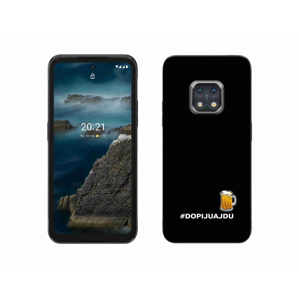 Gelový kryt mmCase na Nokia XR20 - pivní motiv 1 černé pozadí