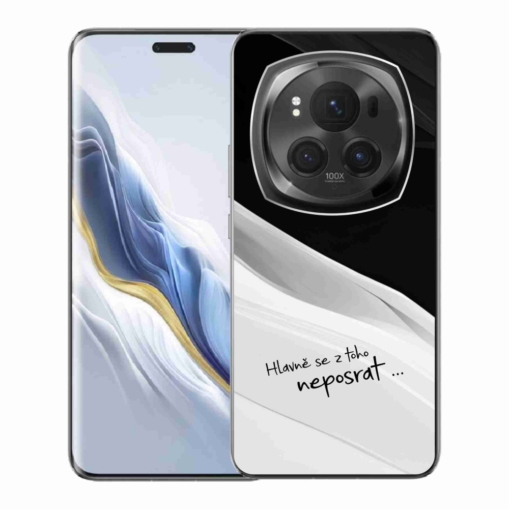 Gelový kryt mmCase na Honor Magic 6 Pro 5G - vtipný text 13 bíločerné pozadí