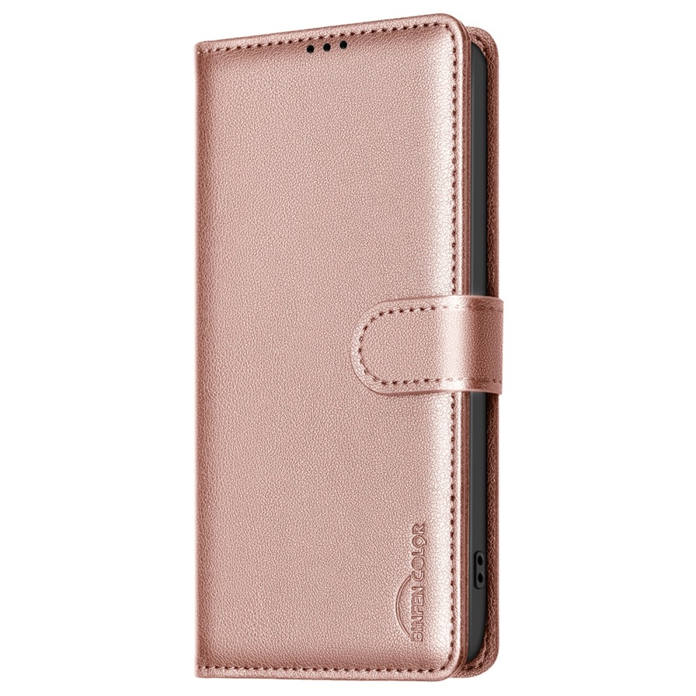 BINFEN knížkové pouzdro na Samsung Galaxy A36 5G - růžovozlaté