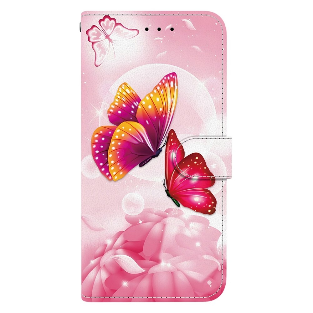 Versatile knížkové pouzdro na Samsung Galaxy A06 4G - růžoví motýli