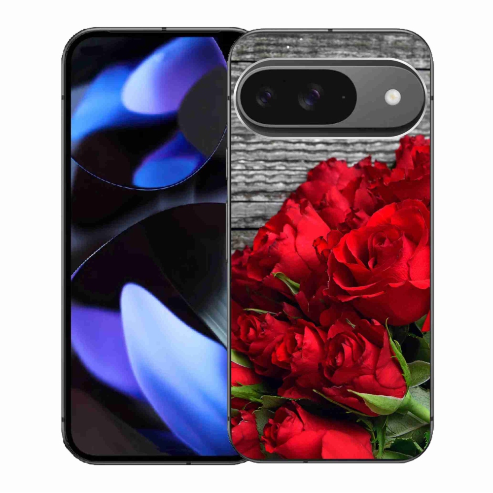 Gelový kryt mmCase na Google Pixel 9/9 Pro - červené růže