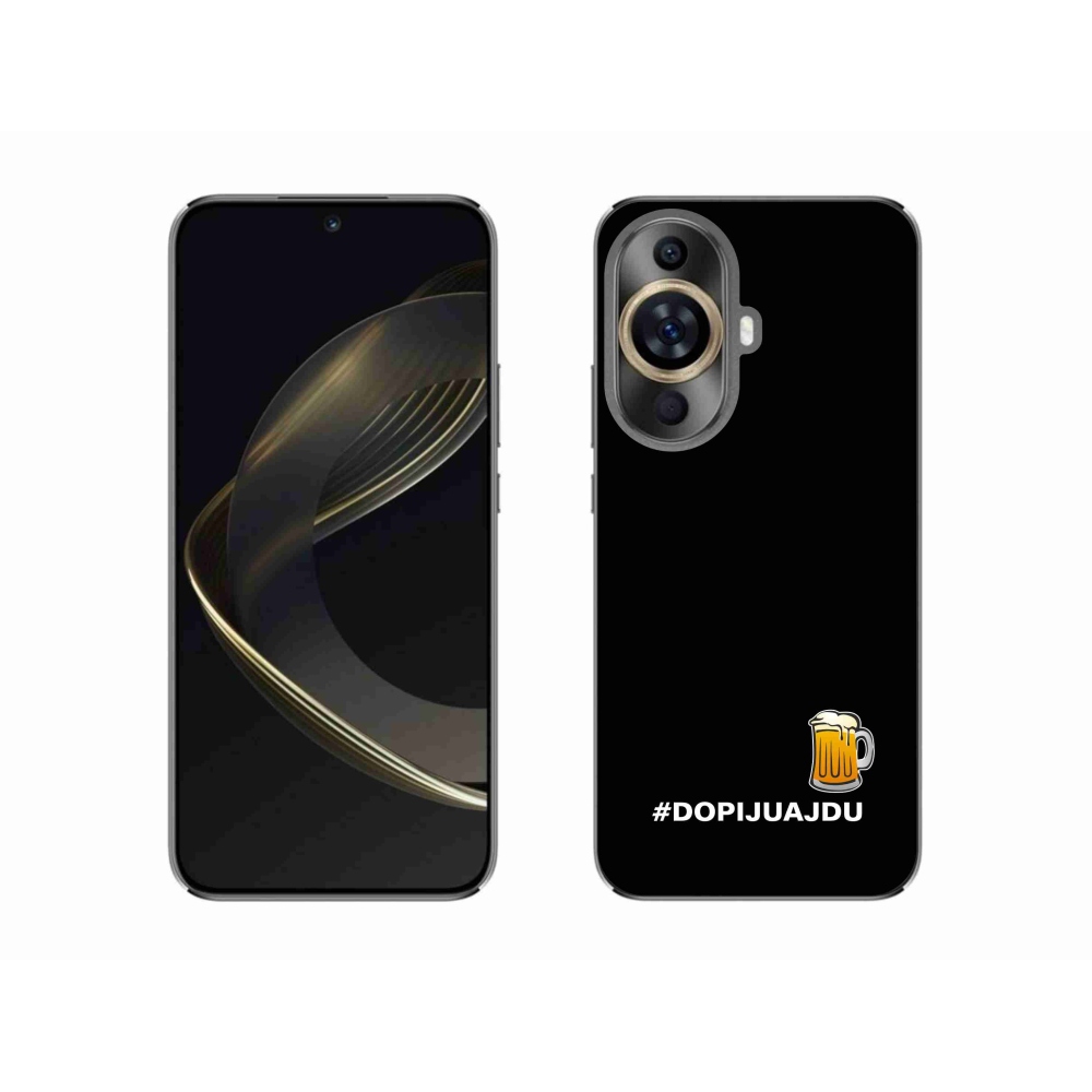 Gelový kryt mmCase na Huawei Nova 11 - pivní motiv 1 černé pozadí