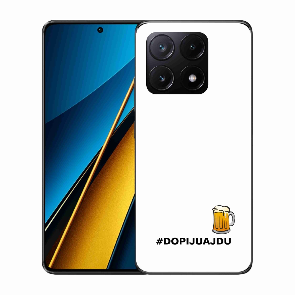 Gelový kryt mmCase na Xiaomi Poco X6 Pro 5G - pivní motiv 1 bílé pozadí