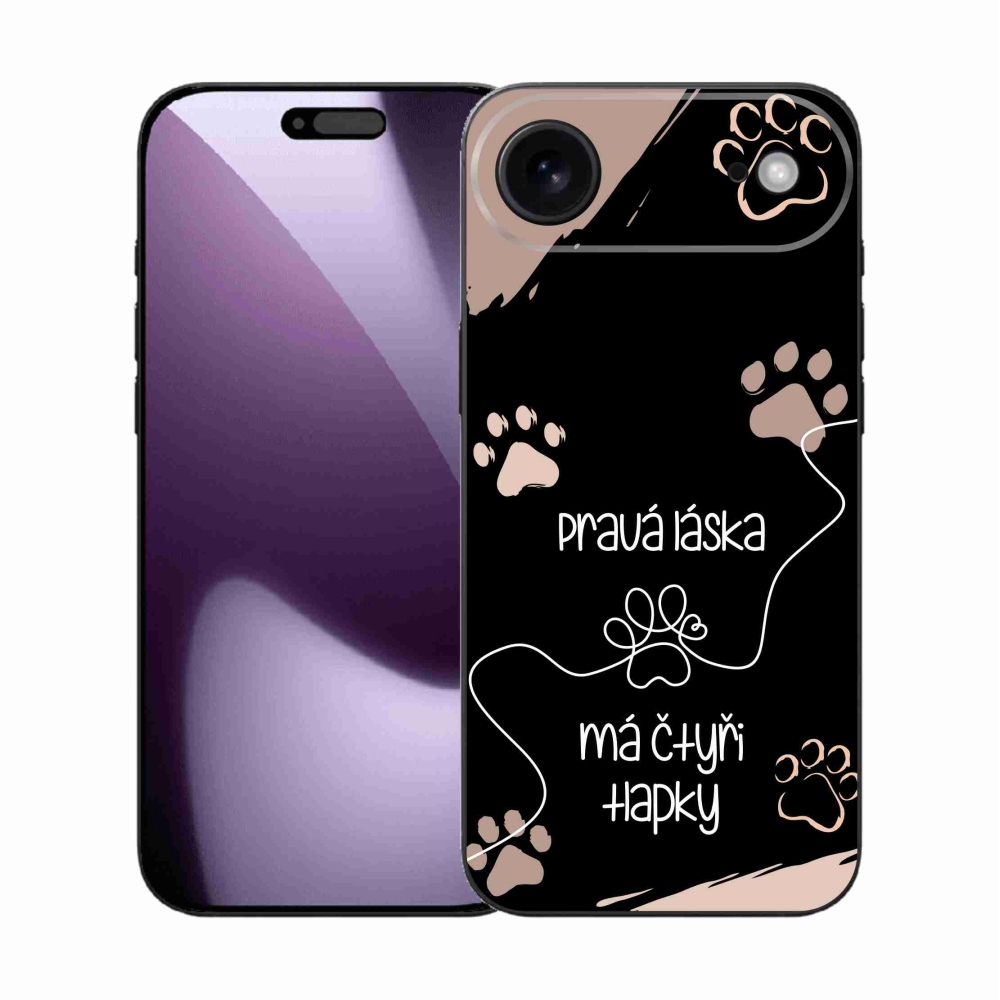 Gelový kryt mmCase na iPhone 17 Air - psí motiv 1 černé pozadí