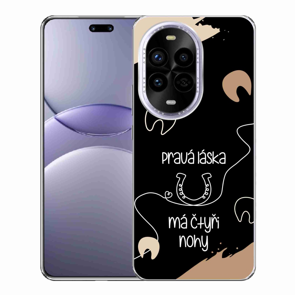 Gelový kryt mmCase na Huawei Nova 13 Pro 5G - koňský motiv černé pozadí