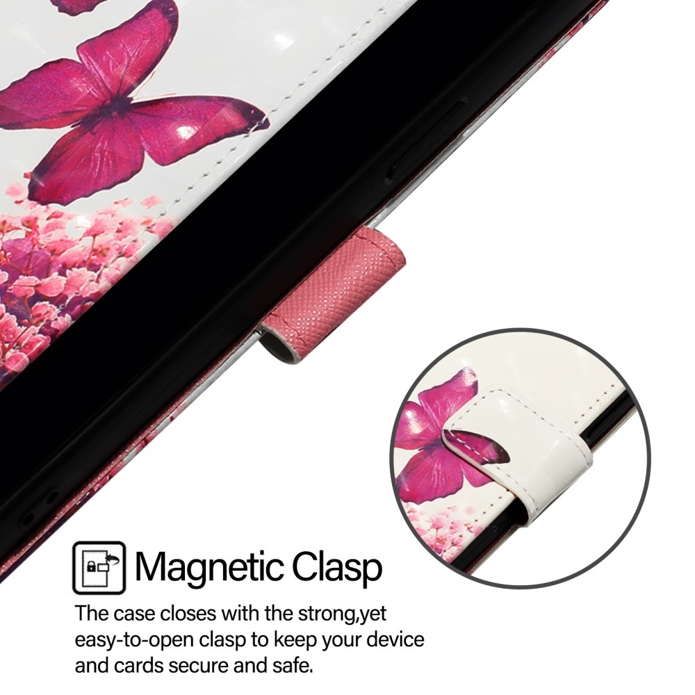 Patte knížkové pouzdro na Samsung Galaxy M55 5G - růžoví motýli