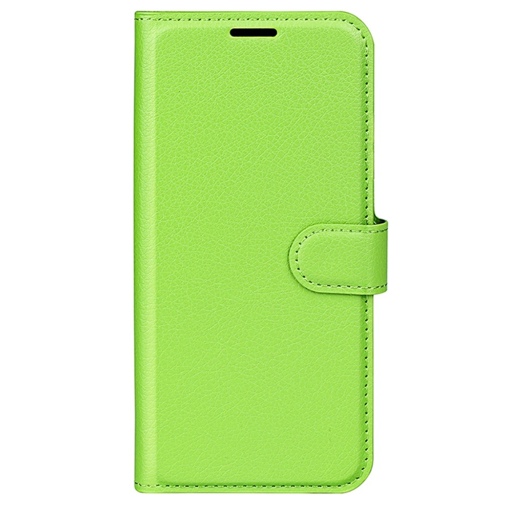 Litchi knížkové pouzdro na Samsung Galaxy S24+ - zelené