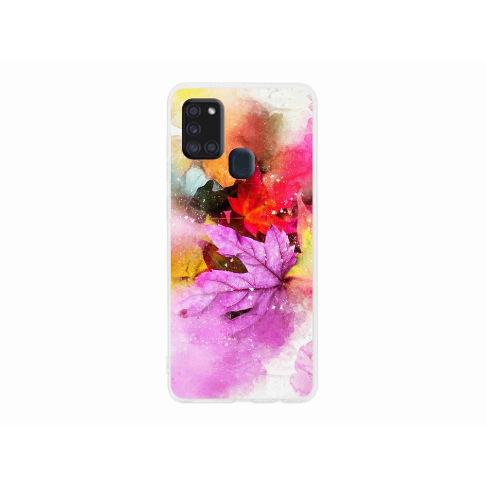 Gelový kryt mmCase na Samsung Galaxy A21s - barevné listy