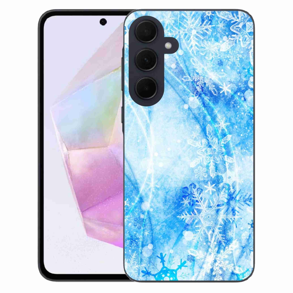 Gelový kryt mmCase na Samsung Galaxy A35 5G - sněhové vločky