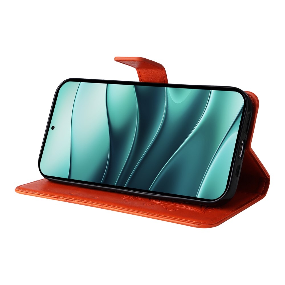 Big Butterfly knížkové pouzdro na Xiaomi Redmi Note 14 5G - oranžové