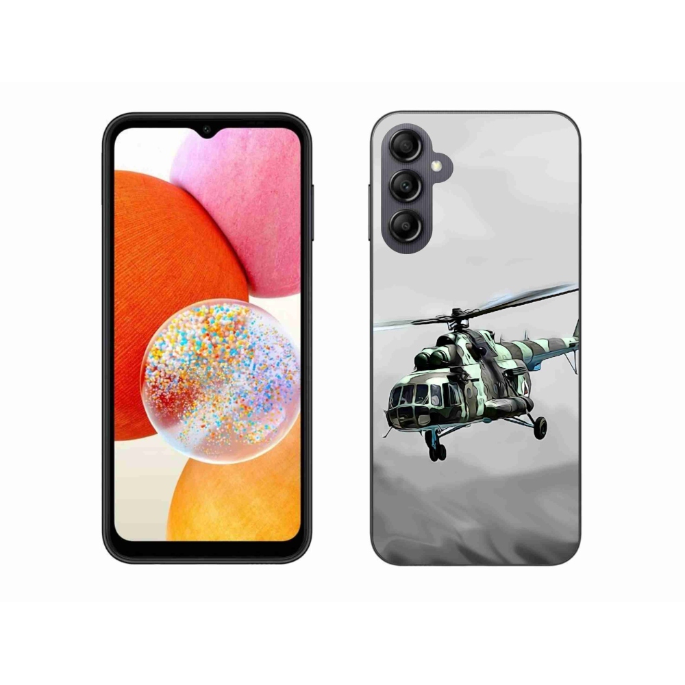 Gelový kryt mmCase na Samsung Galaxy A14 4G/5G - vojenský vrtulník