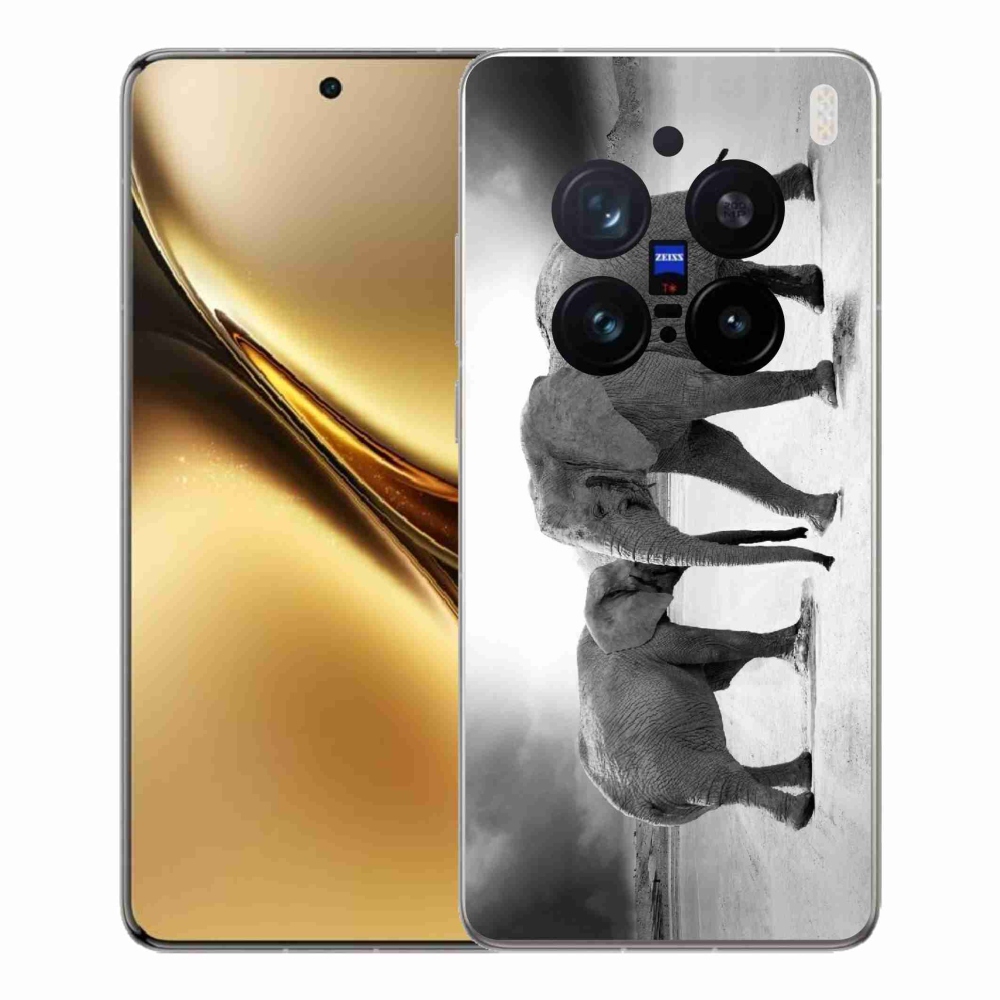 Gelový kryt mmCase na Vivo X200 Pro 5G - černobílí sloni