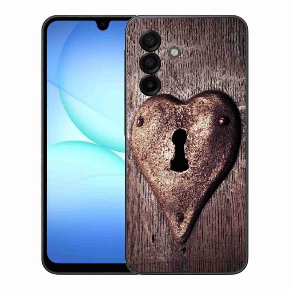 Gelový kryt mmCase na Samsung Galaxy A17 5G - zámek ve tvaru srdce