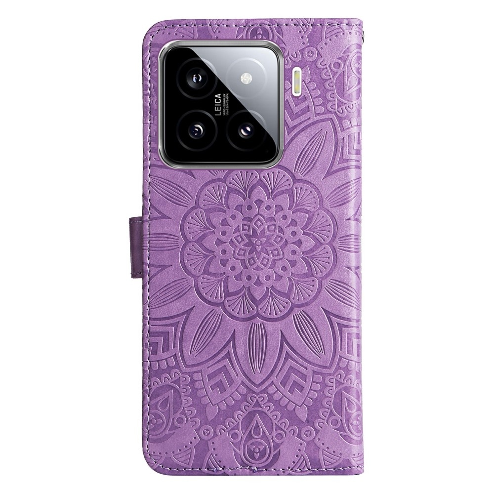 Sunflower knížkové pouzdro na Xiaomi 15 - fialové