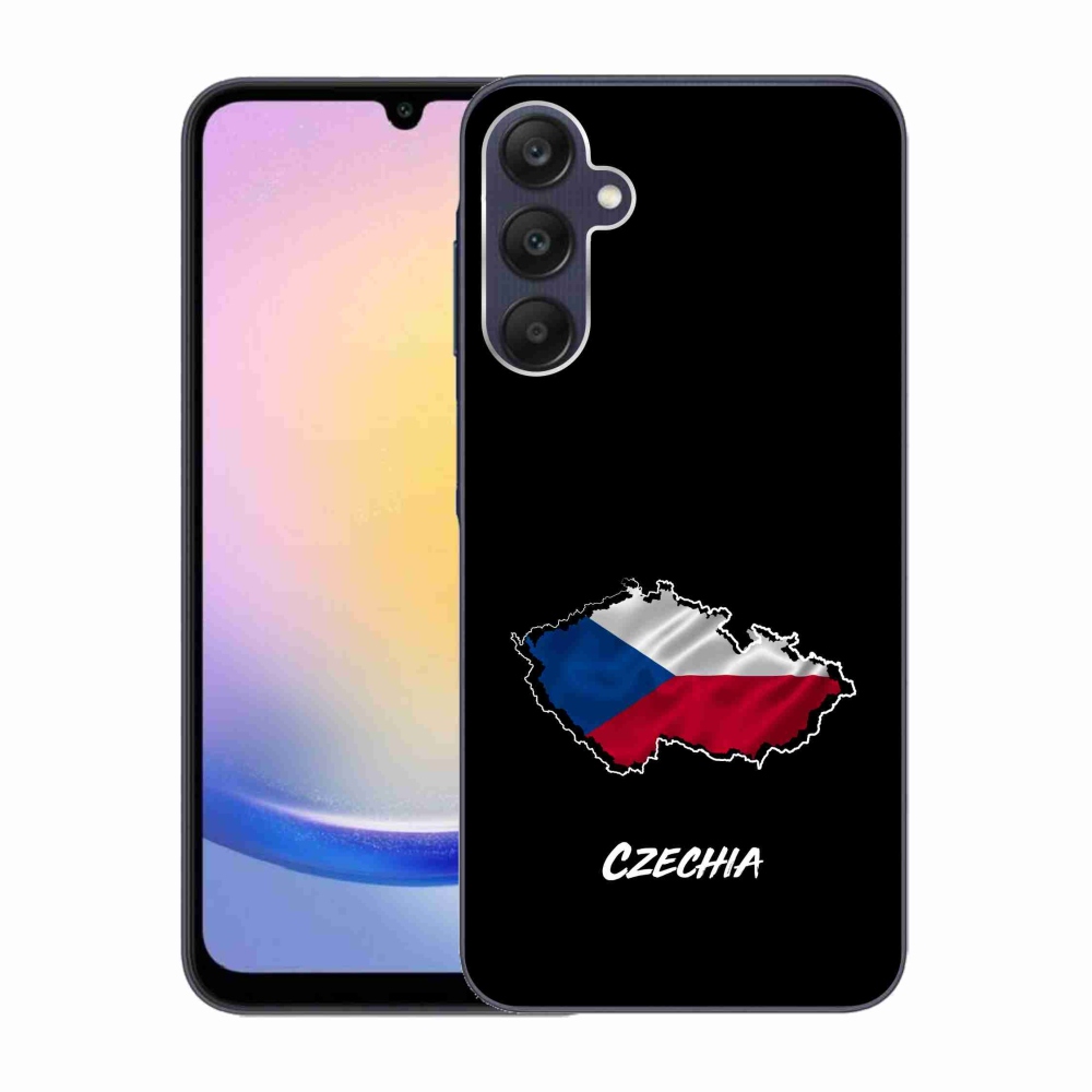 Gelový kryt mmCase na Samsung Galaxy A25 5G - Czechia černé pozadí