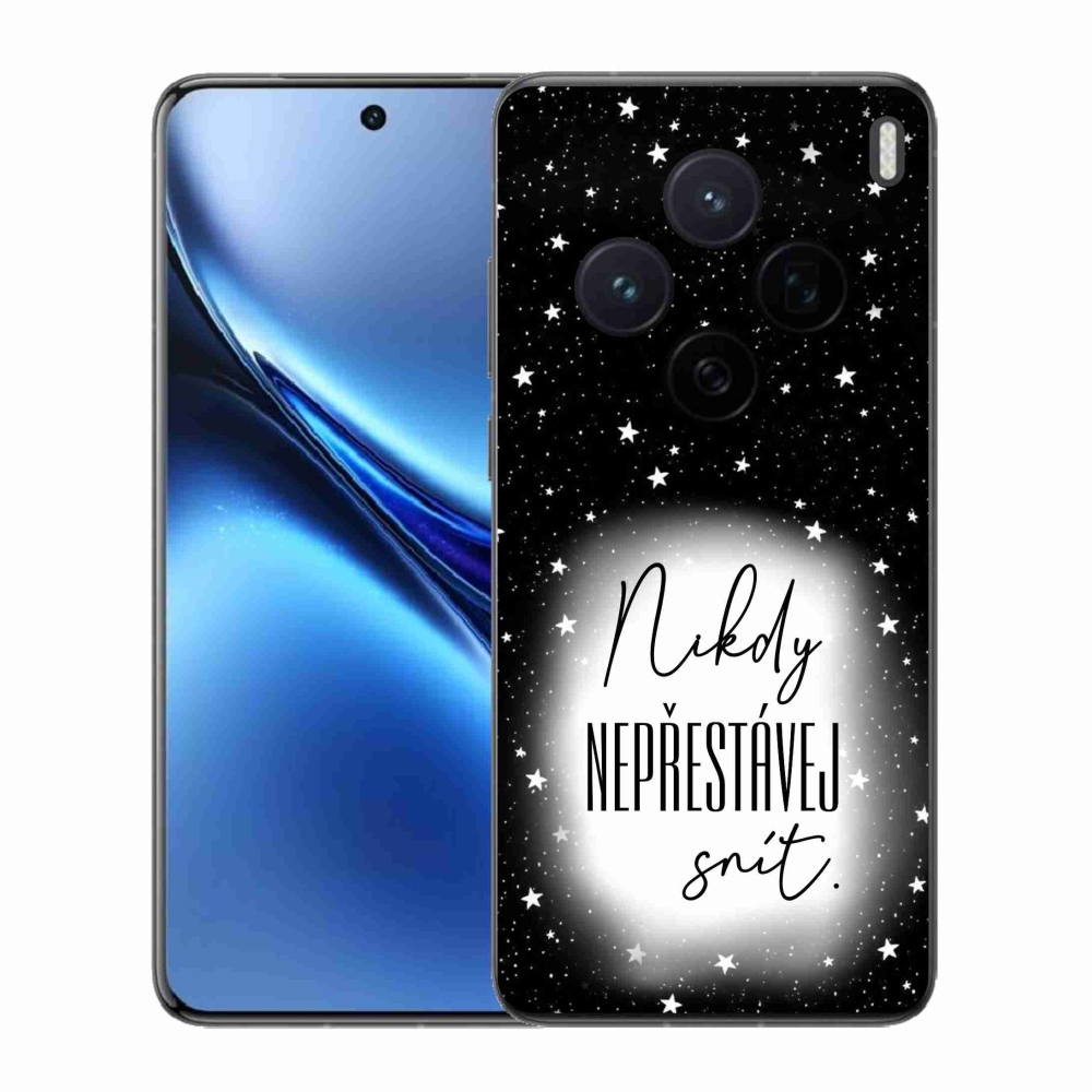 Gelový kryt mmCase na Vivo X200 5G - citát 1 bíločerné pozadí