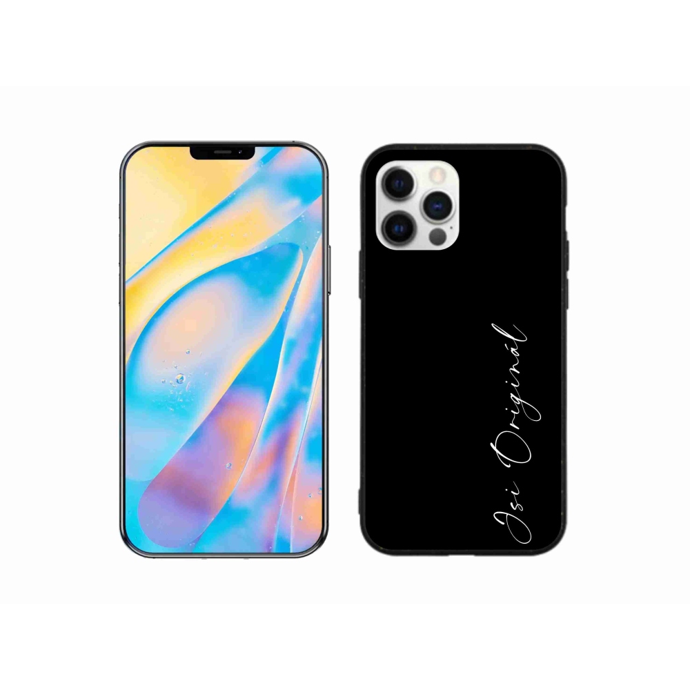 Gelový kryt mmCase na iPhone 12 Pro - jsi originál černé pozadí