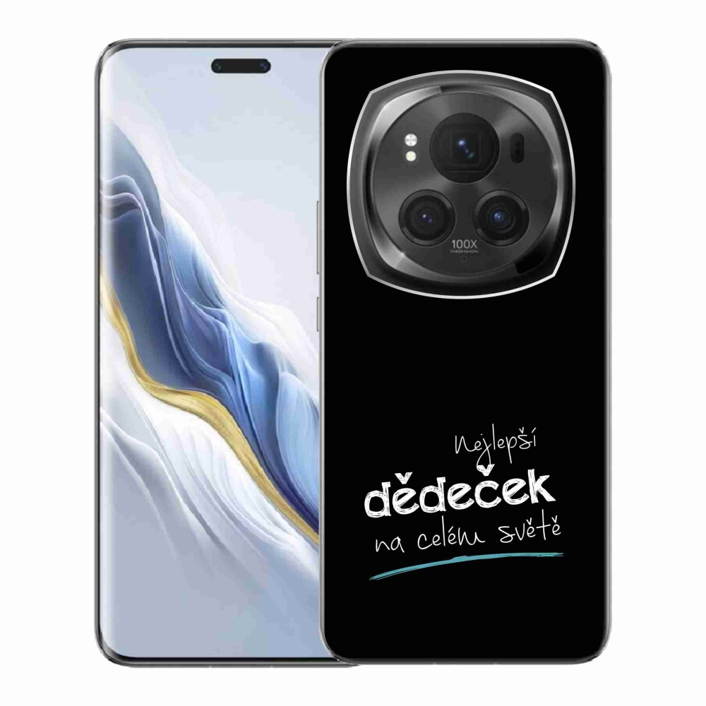 Gelový kryt mmCase na Honor Magic 6 Pro 5G - nejlepší dědeček 3 černé pozadí