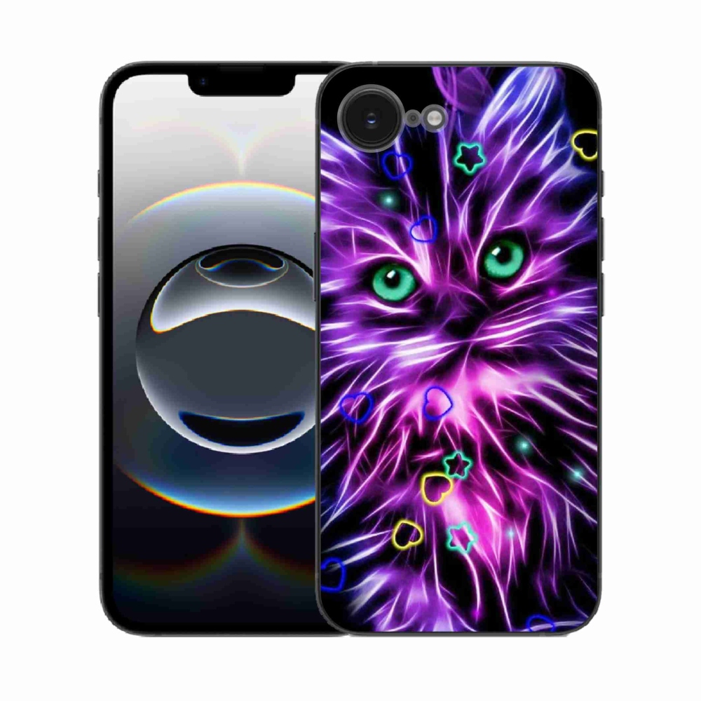 Gelový kryt mmCase na iPhone 16e - abstraktní kočka