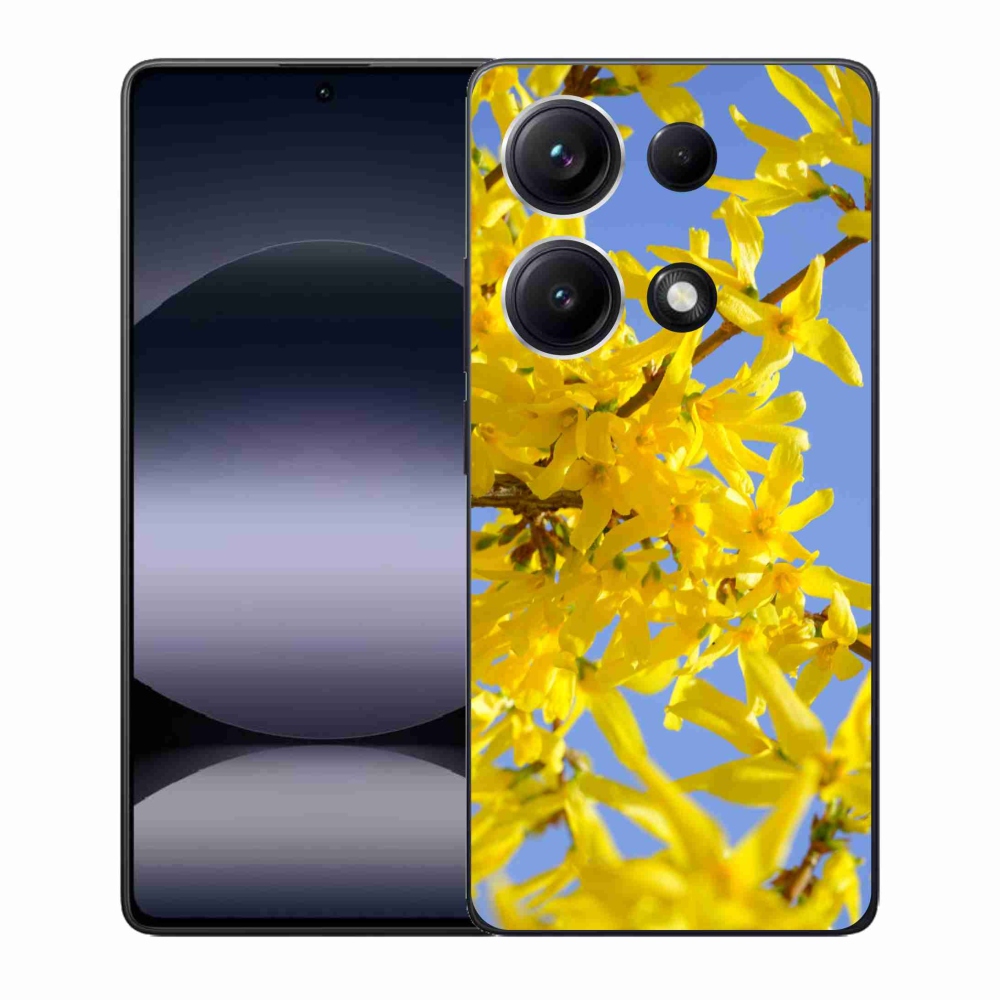 Gelový kryt mmCase na Xiaomi Redmi Note 14S - žluté květy