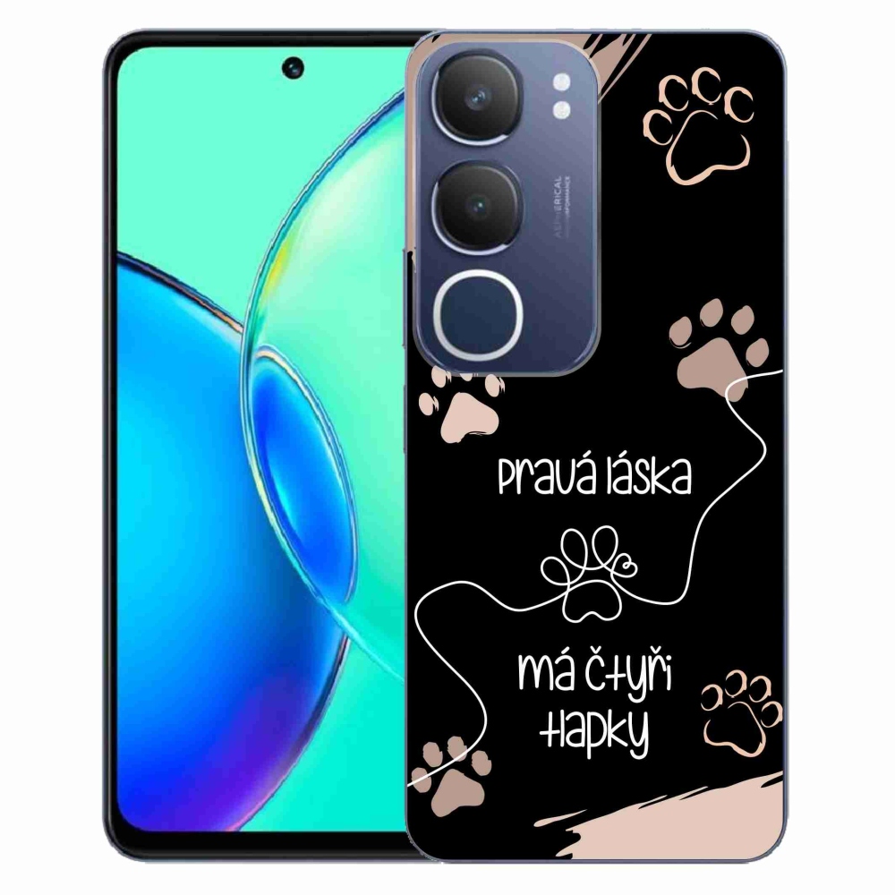 Gelový kryt mmCase na Vivo Y19s - psí motiv 1 černé pozadí