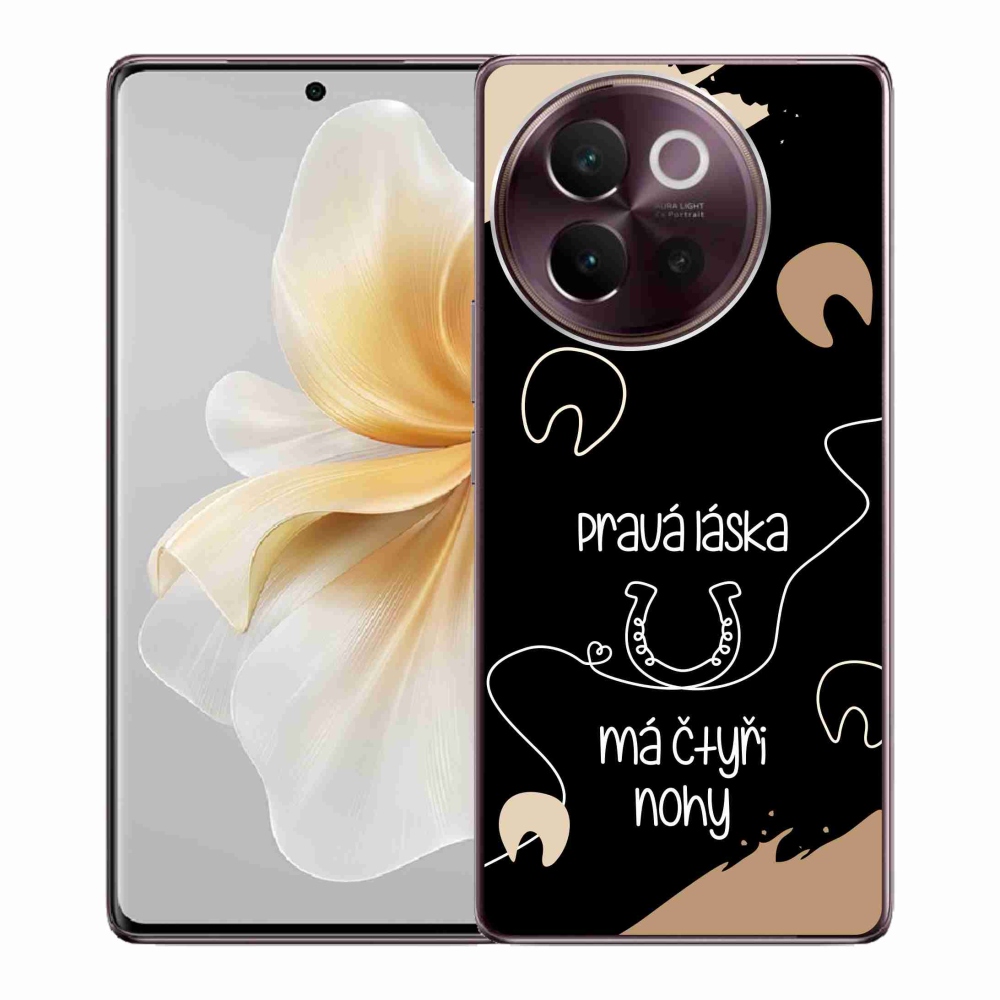 Gelový kryt mmCase na Vivo V40 Lite 5G - koňský motiv černé pozadí
