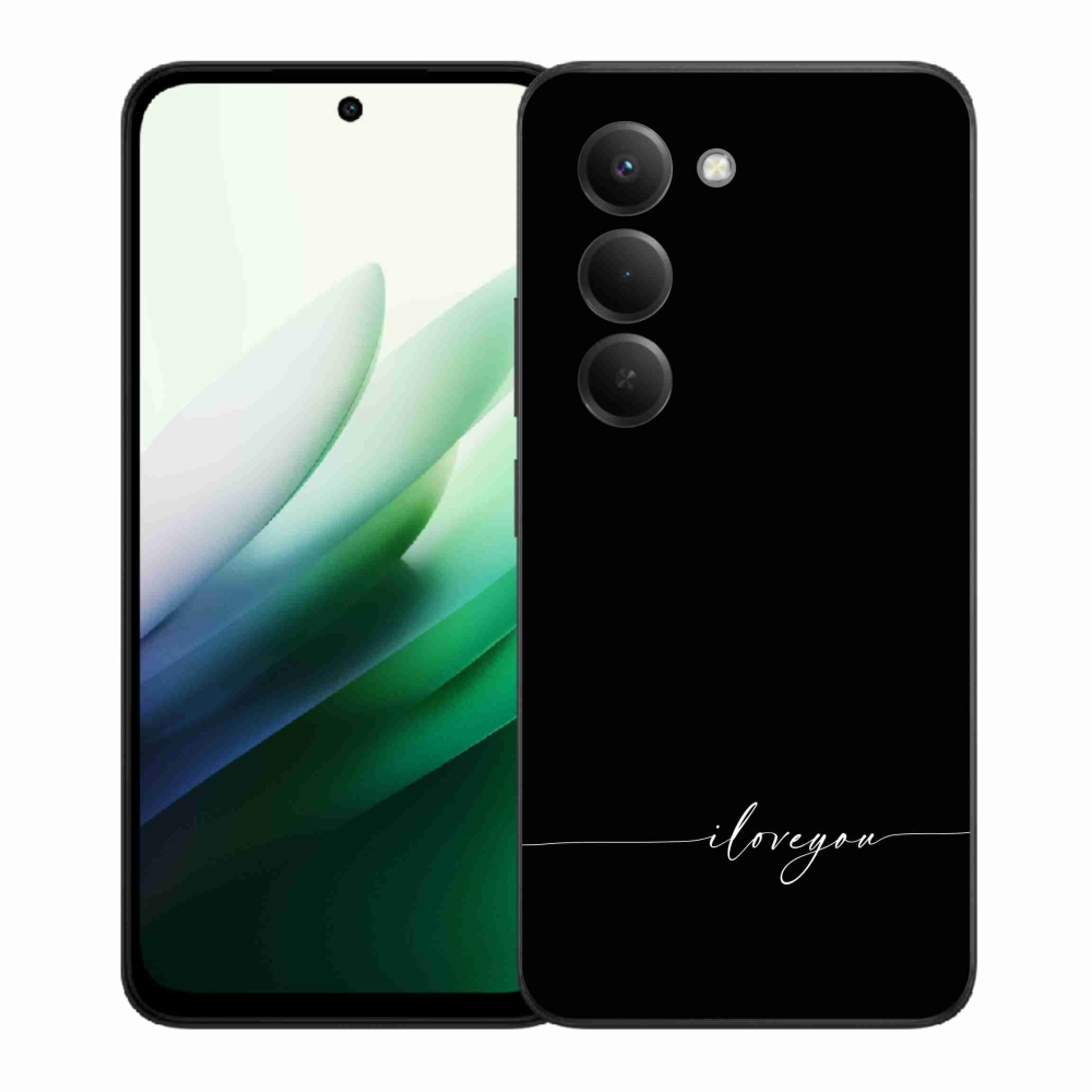 Gelový kryt mmCase na Xiaomi Redmi 15 5G - I love you černé pozadí