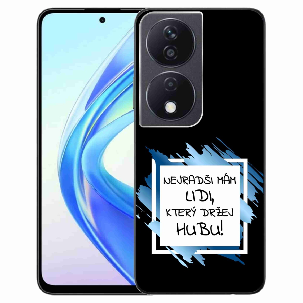 Gelový kryt mmCase na Honor X7b/Honor 90 Smart - vtipný text 7 bíločerné pozadí