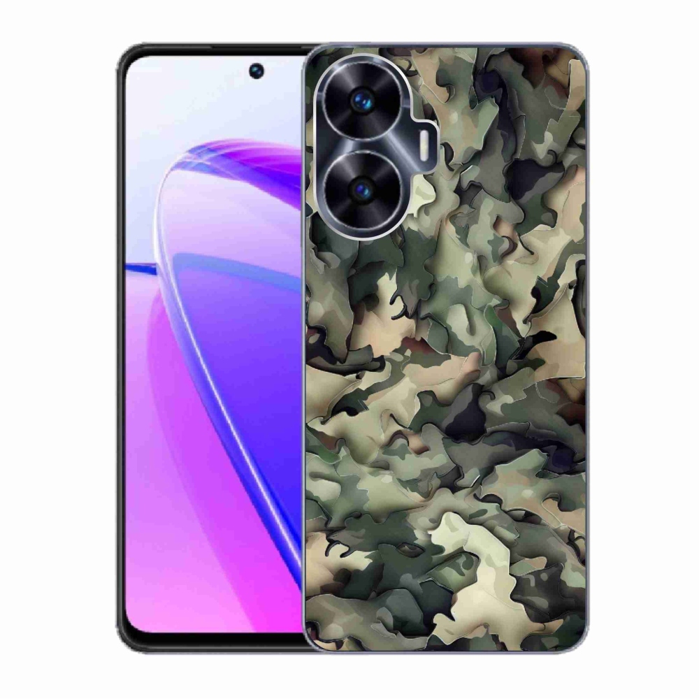 Gelový kryt mmCase na Realme C55 - maskáčový vzor 9