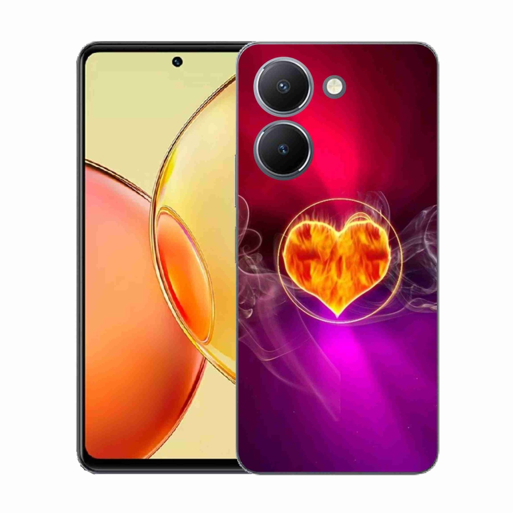 Gelový kryt mmCase na Vivo Y36 - ohnivé srdce