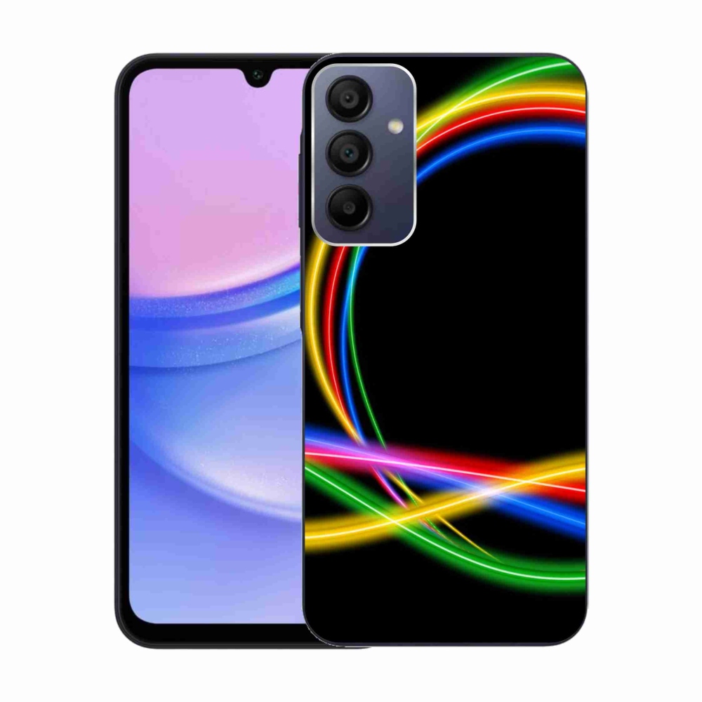 Gelový obal mmCase na Samsung Galaxy A15 4G/5G - neonové kruhy