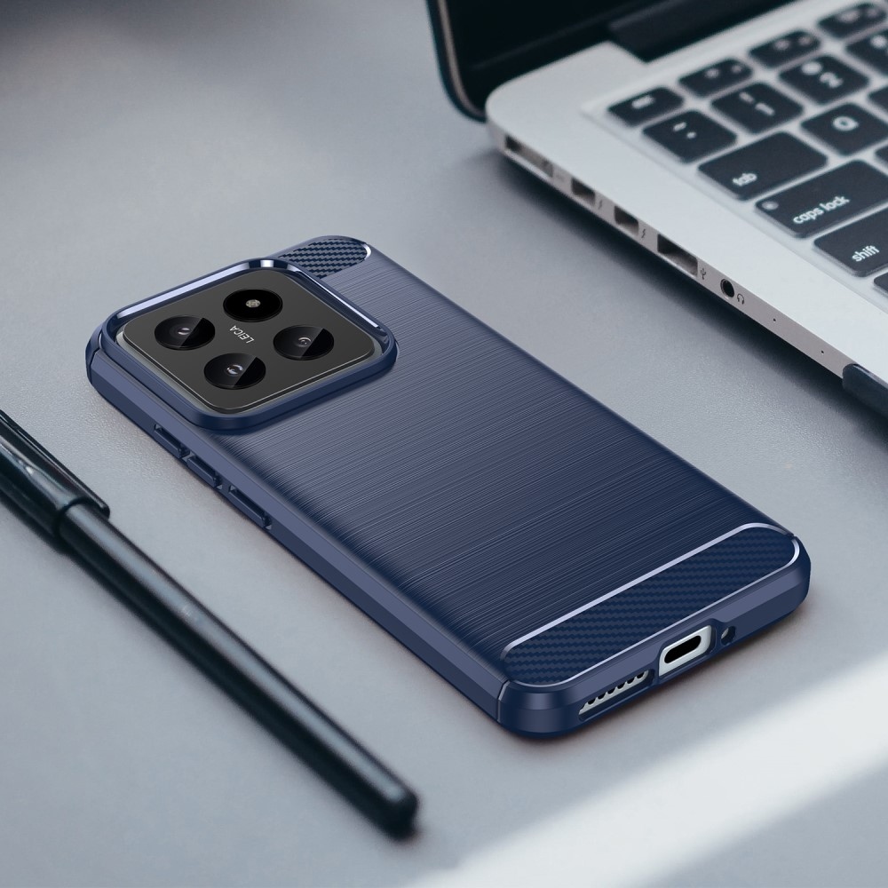 Carbon odolný gelový obal na Xiaomi 14 - modrý