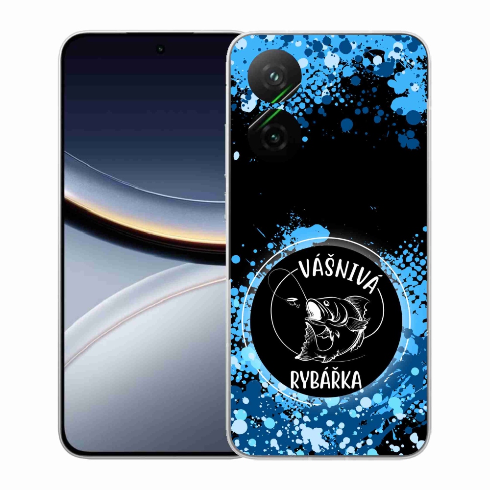 Gelový kryt mmCase na Xiaomi Poco F7 5G - vášnivá rybářka černé pozadí