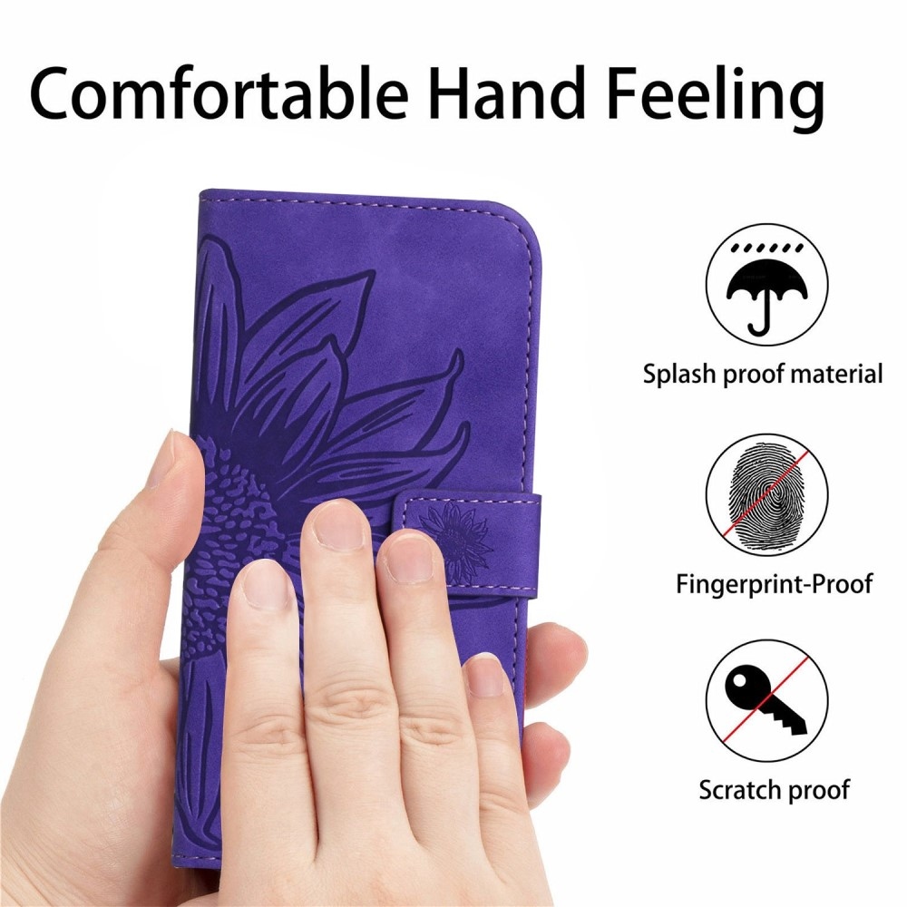 Sunflower knížkové pouzdro na Vivo X80 Lite - tmavěfialové