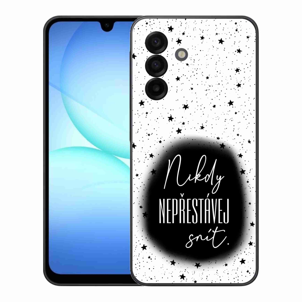 Gelový kryt mmCase na Samsung Galaxy A17 4G/5G - citát 1 černobílé pozadí