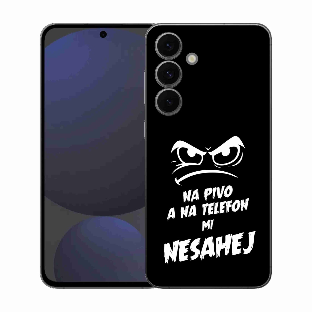 Gelový kryt mmCase na Samsung Galaxy S25 FE - pivní motiv 2 černé pozadí
