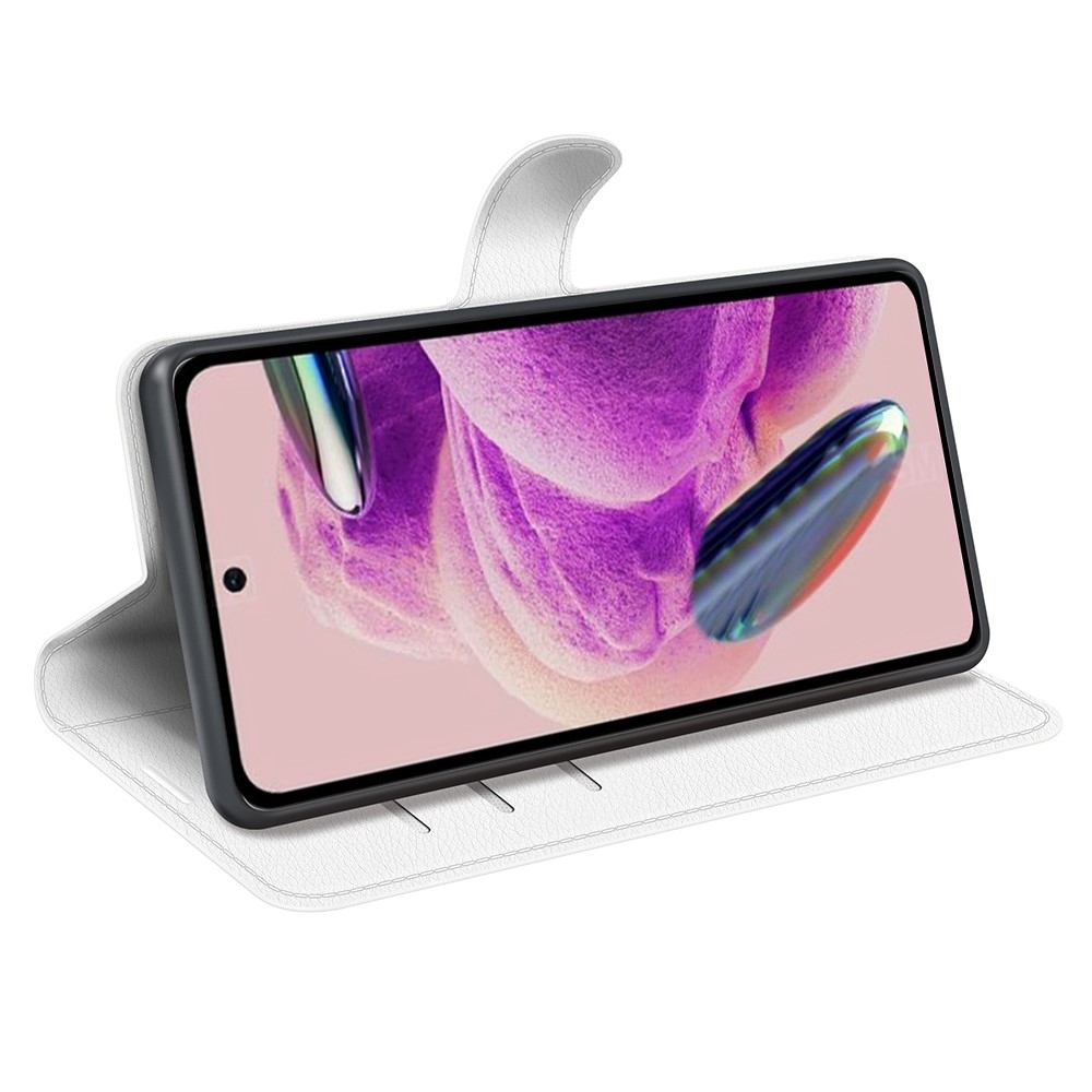 Litchi knížkové pouzdro na Xiaomi Redmi Note 12S - bílé