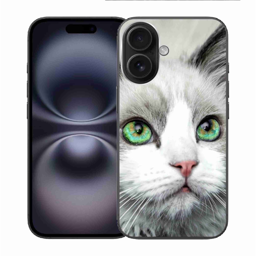Gelový kryt mmCase na iPhone 16 - kočičí pohled