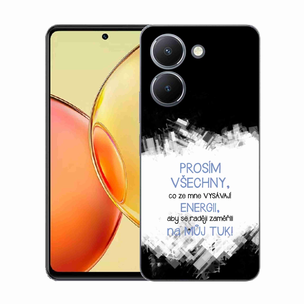 Gelový kryt mmCase na Vivo Y36 - vtipný text 1 modrý