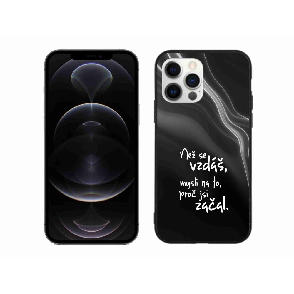 Gelový kryt mmCase na iPhone 12 Pro Max - citát 2 černé pozadí