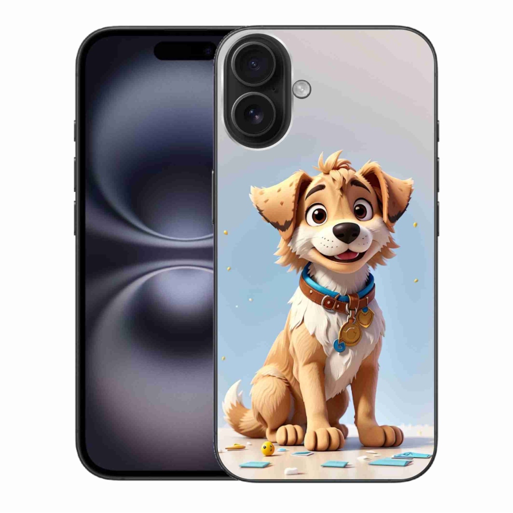 Gelový kryt mmCase na iPhone 16 Plus - kreslené štěně