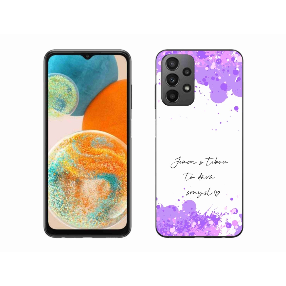 Gelový kryt mmCase na Samsung Galaxy A23 4G/5G - zamilovaný text bílé pozadí