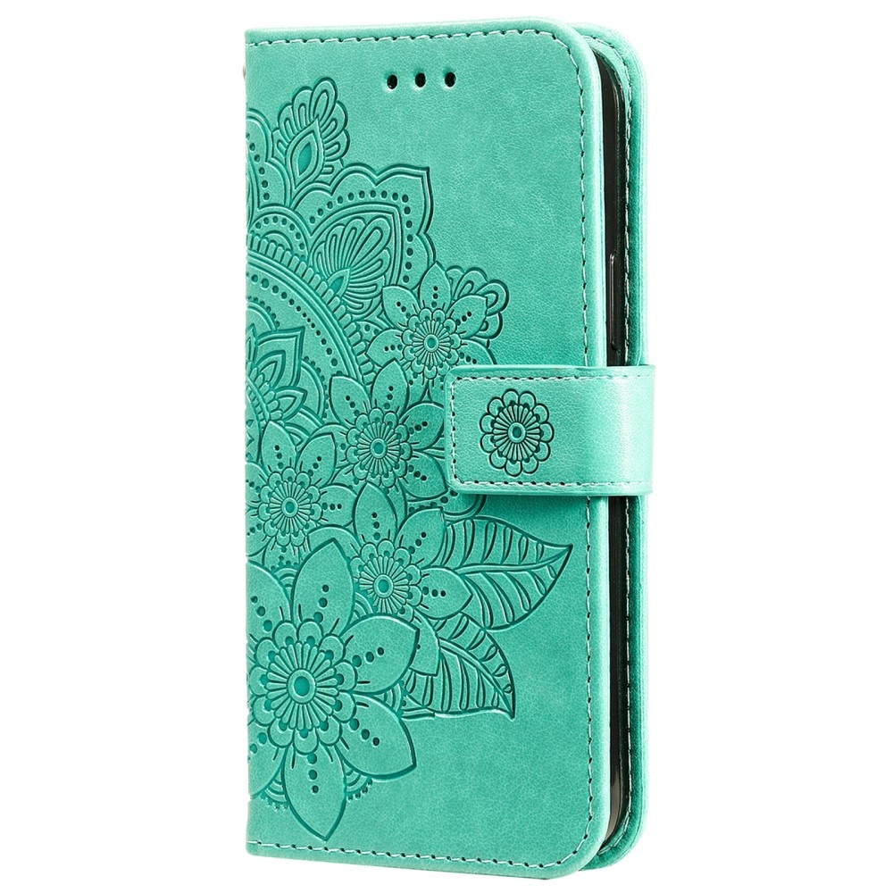 Mandala knížkové pouzdro na Realme C75 - modrozelené