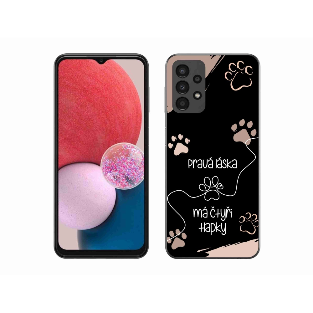 Gelový kryt mmCase na Samsung Galaxy A13 4G - psí motiv 1 černé pozadí