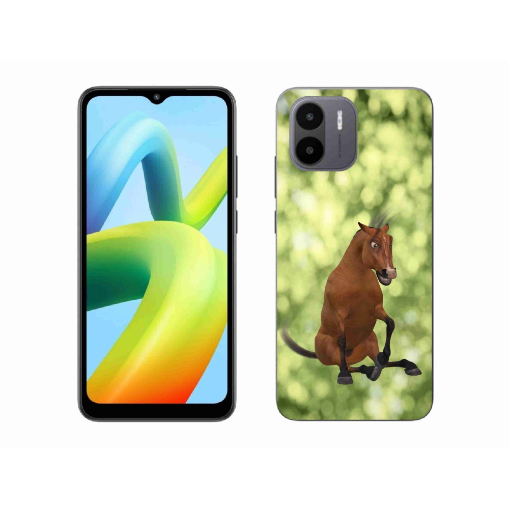 Gelový kryt mmCase na Xiaomi Redmi A1/Redmi A2 - hnědý kreslený kůň 1