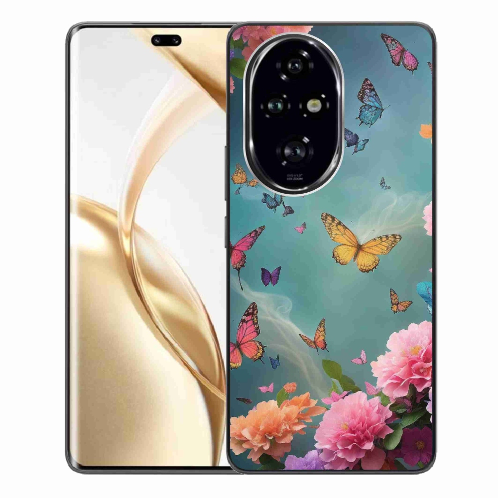 Gelový kryt mmCase na Honor 200 Pro 5G - barevné květy a motýli
